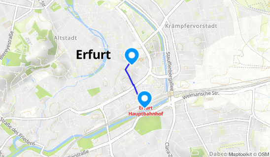 Kartenausschnitt Erfurt Hauptbahnhof